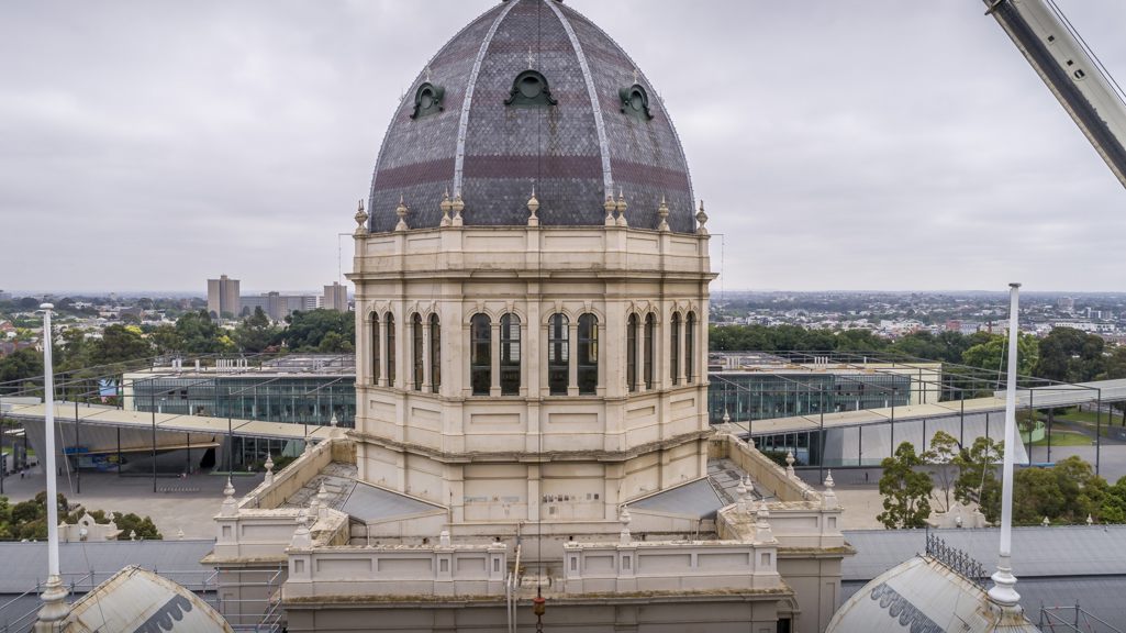 A domed building. 