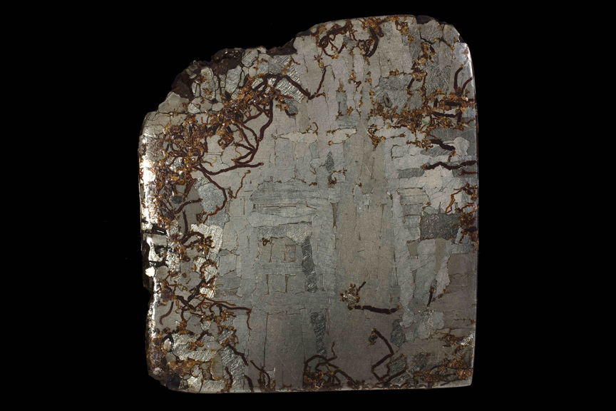 An iron meteorite.