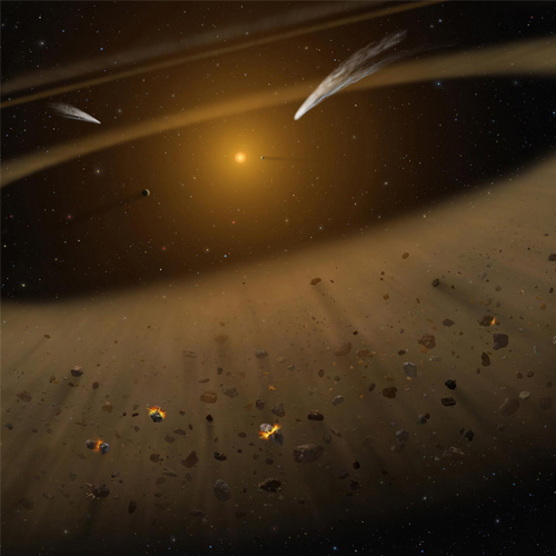 The asteroid belt between Mars and Jupiter.