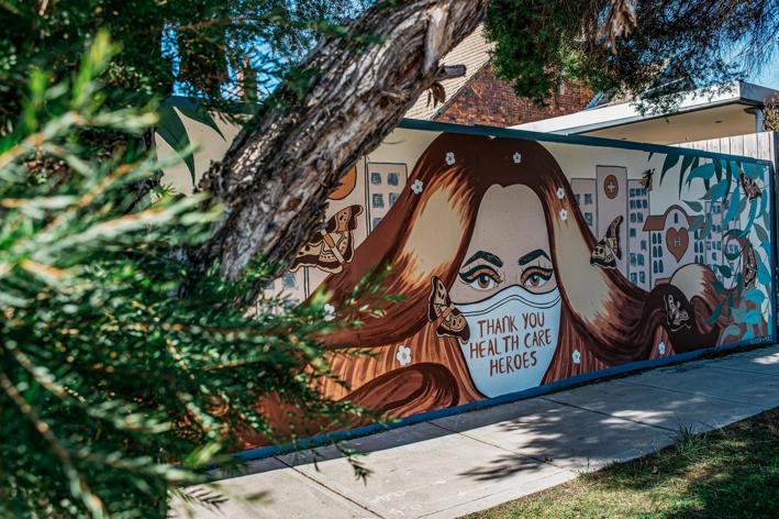 Mural painted on a fence