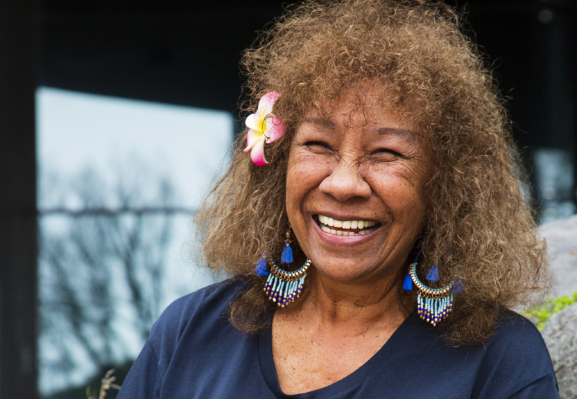 A smiling woman
