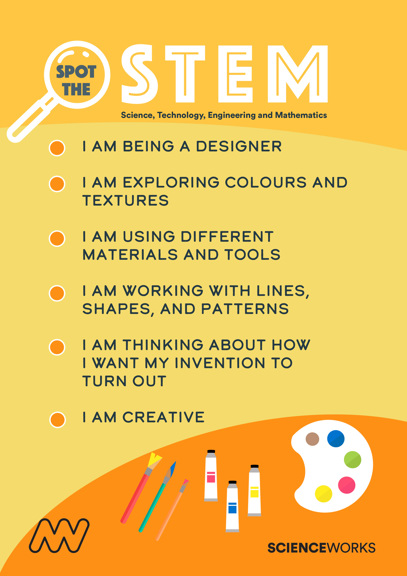 "Spot the STEM" poster: "I am being a designer"