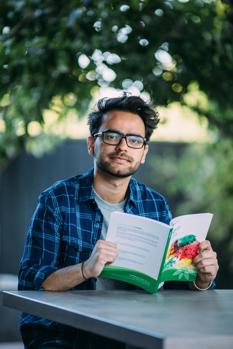 Man holding a book