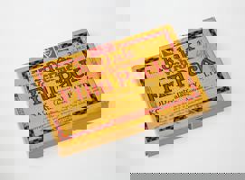 Film pack in cardboard box, printed in red, black and yellow colour scheme.