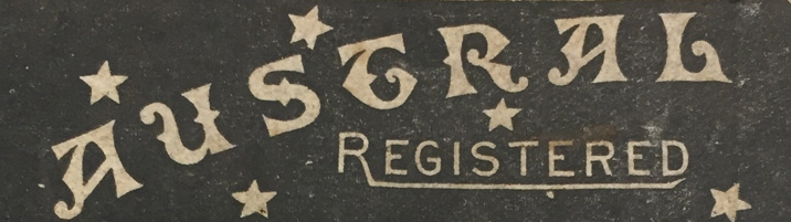 The word 'Austral' surrounded by stars arranged in the shape of the Southern Cross