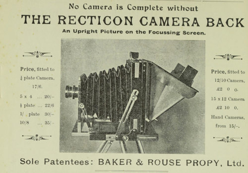 Side view of camera showing bellow lens 