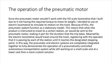 Two folio pages explaining the operation of the pneumatic motor and improvements that could be made to its function.