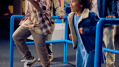 Two children in Sciencework's Colour exhibition.