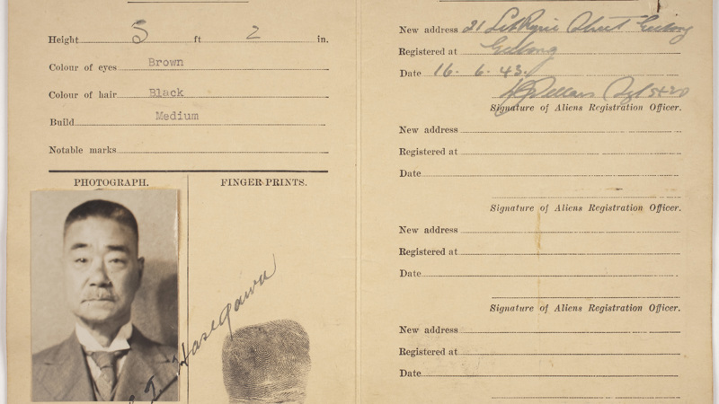 Certificate of Alien Registration, Commonwealth of Australia, issued to Setsutaro Hasegawa, 1940