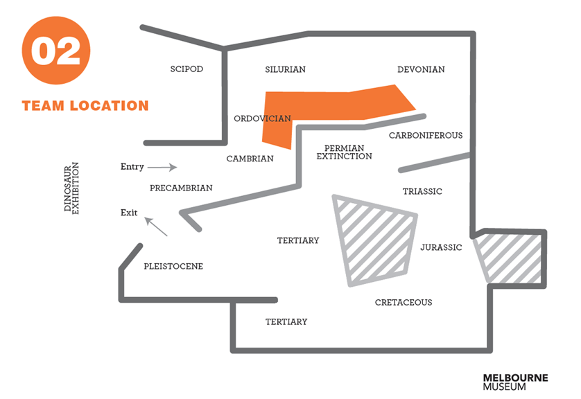 Floor plan of the 600 million years exhibition
