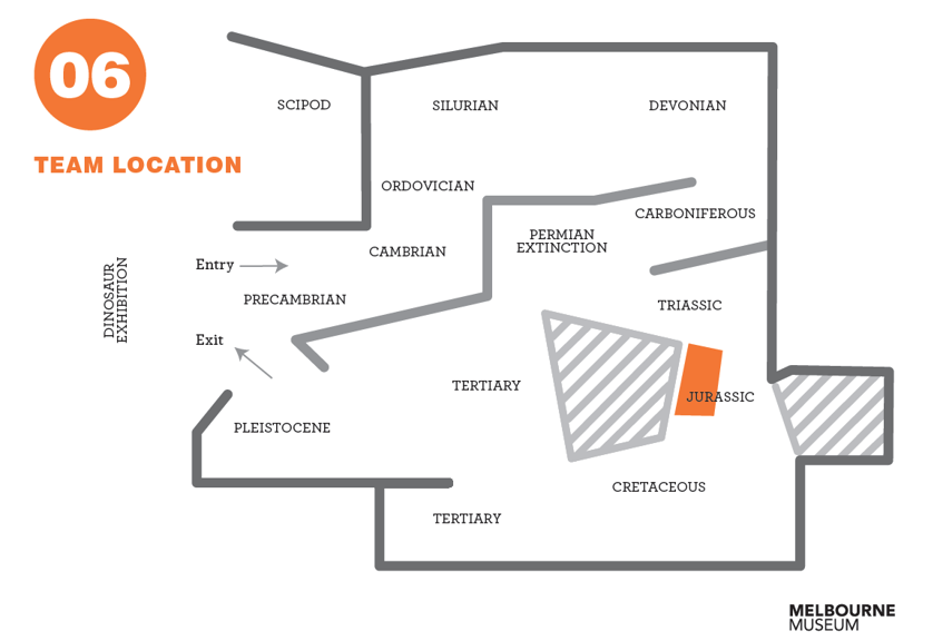 Floor plan of 600 million years exhibition