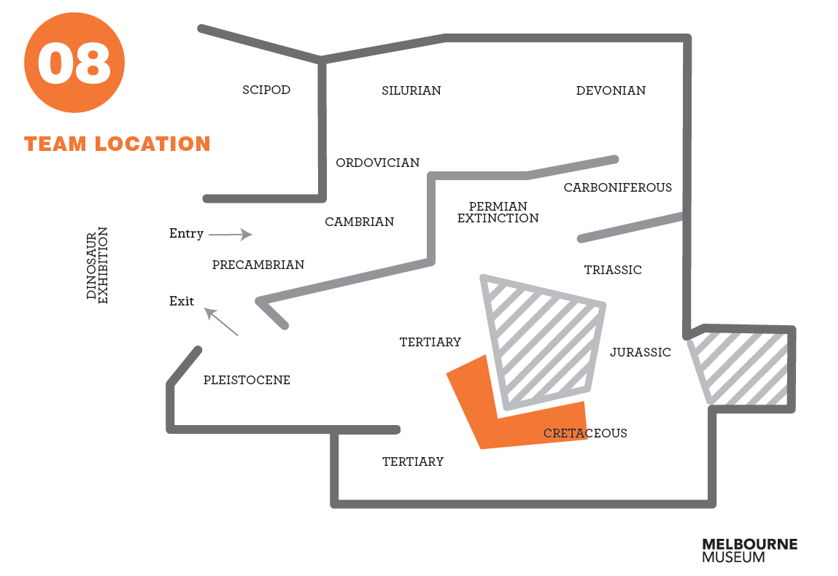 Floor plan of 600 million years exhibition