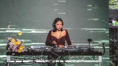 DJ Carolina Gasolina performing a live DJ set at Nocturnal, Melbourne Museum