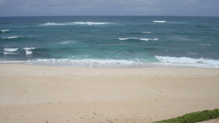 Beach with storm clouds