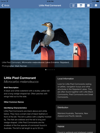 Screen shot of the wildlife app