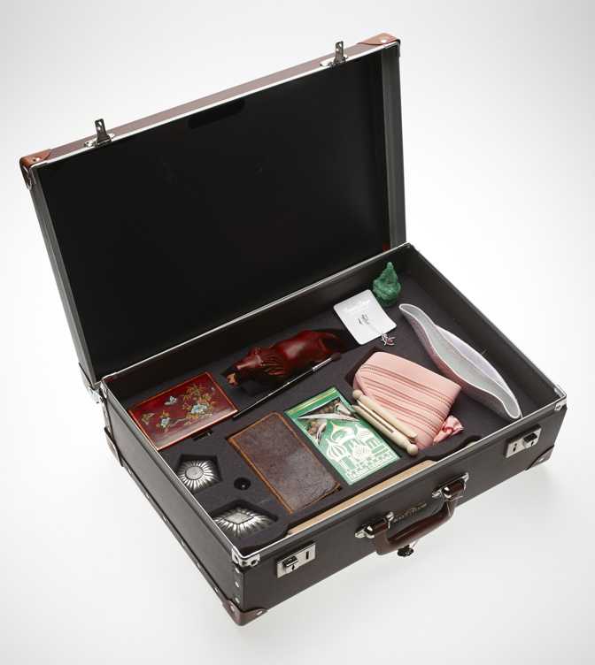 Briefcase containing What's your story? learning kit objects