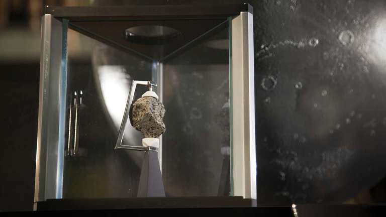moon rock in an museum exhibition