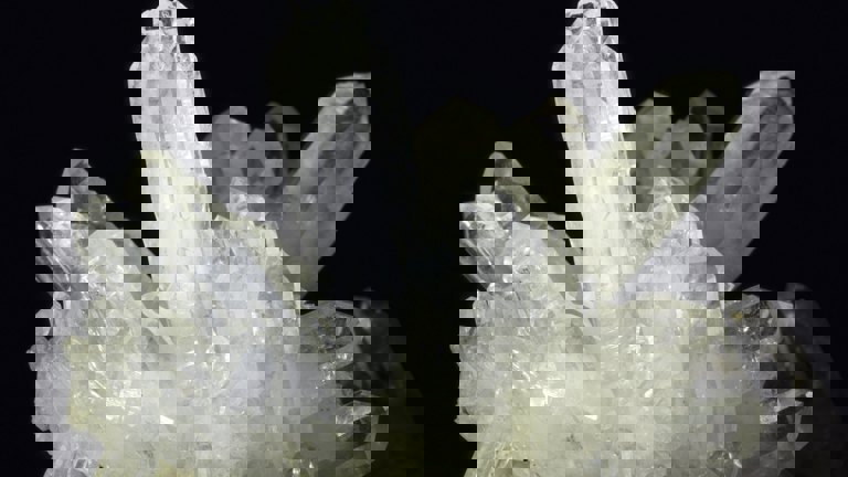 White mineral crystals