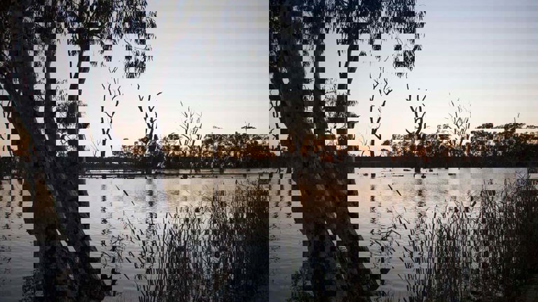 River at sunset
