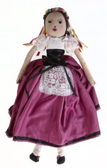 A doll made from material
