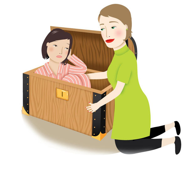A girl in the box