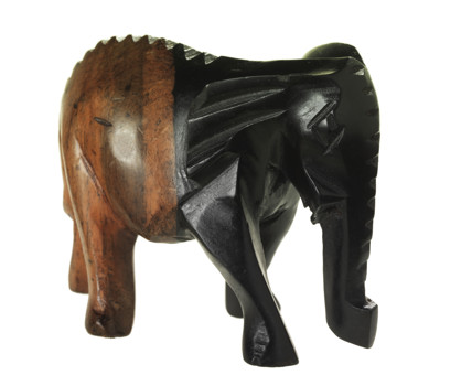 Small wooden carved elephant.