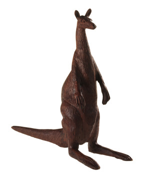 Wooden carved kangaroo.