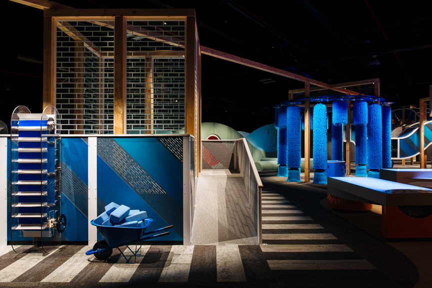 Inside children's gallery Ground Up: Building Big Ideas, Together at Scienceworks.