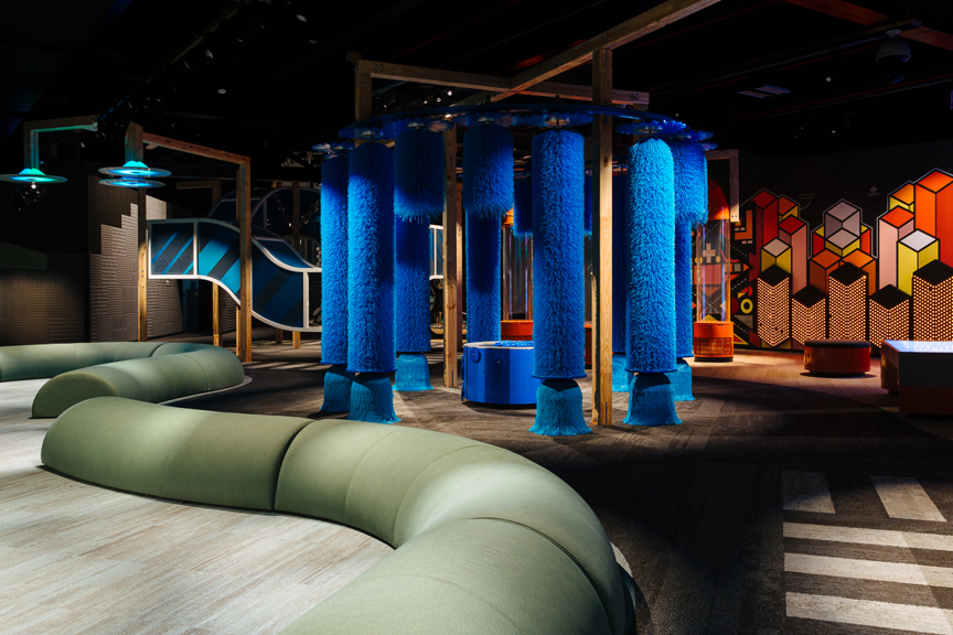 Inside children's gallery Ground Up: Building Big Ideas, Together at Scienceworks.