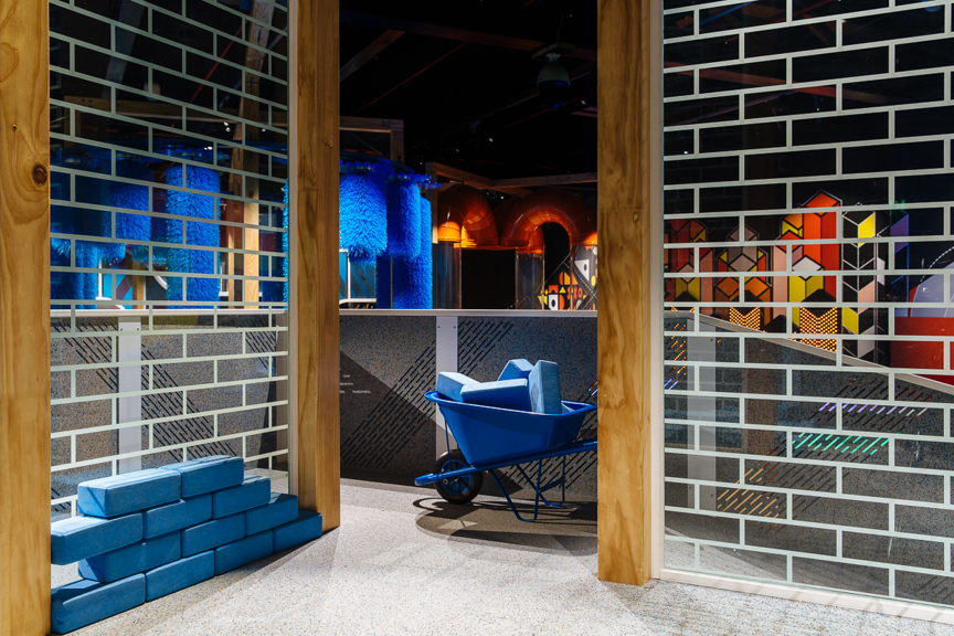 Inside children's gallery Ground Up: Building Big Ideas, Together at Scienceworks.