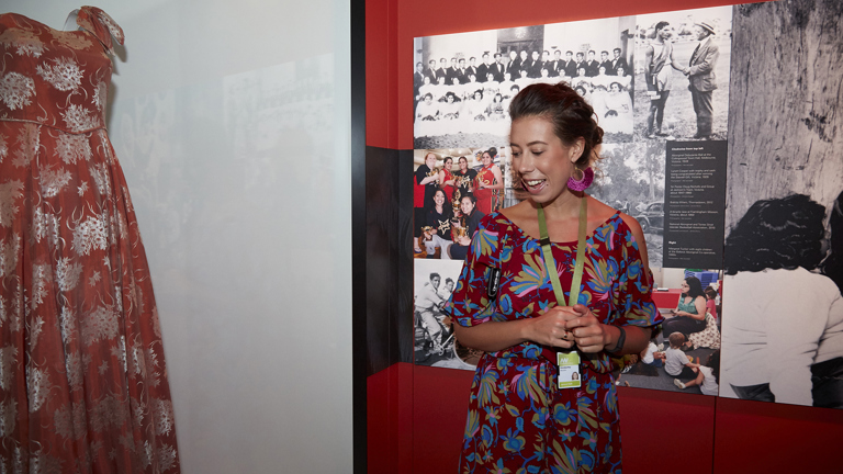 Museums Victoria Curator Kimberley Moulton giving a tour.