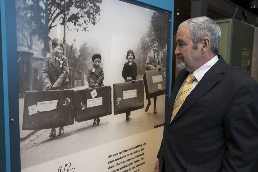 Hugh McGowan at Britain's Child Migration exhibition launch at Immigration Museum, October 12th, 2011.