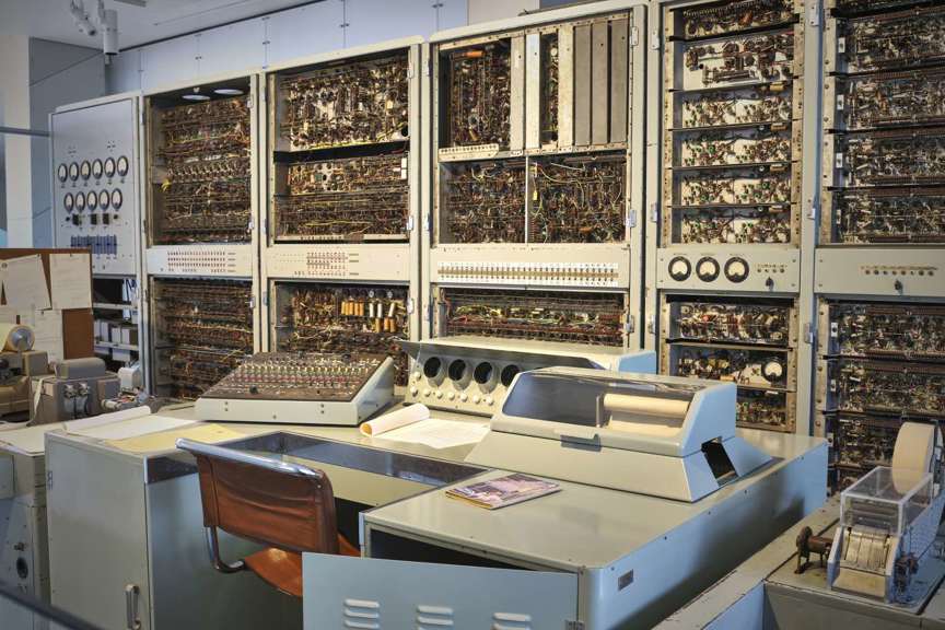 computer on display in a museum