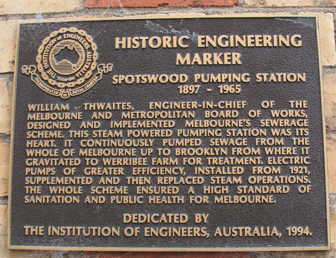 Historic Engineering Marker for the Spotswood Pumping Station