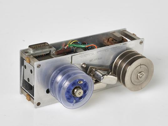 Metal box with two wheels attach to the front