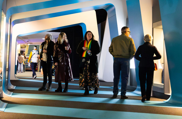  Visitors enjoy the Think Ahead exhibition.