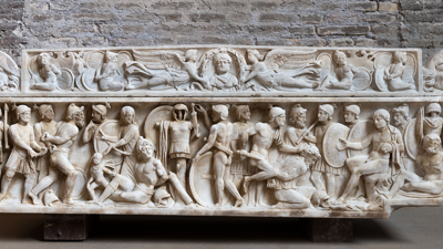 Fragment of a marble sarcophagus