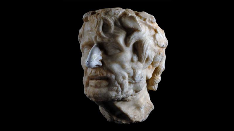 marble head of the roman philosopher pseudo Seneca