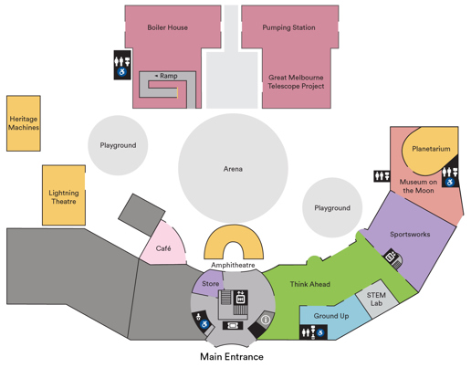 Scienceworks Ground Level Map