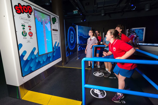 Children enjoying the exhibition Colour at Scienceworks.