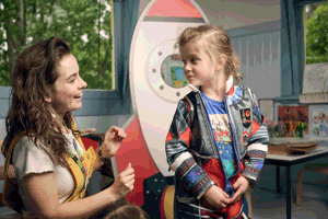 Kindergarten child takes part in astronaut training as they prepare to pack their rocket for a mission to space during Museum Victoria's Rockets and Robots kindergarten incursion program 