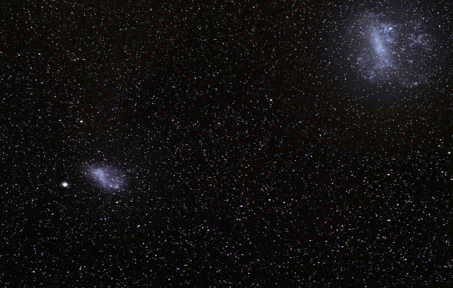 Irregularly shaped Clouds of Magellan
